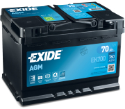 EXIDE EK700 Батарея аккумуляторная 70А/ч 760А обратная полярн. стандартные (Европа) клеммы